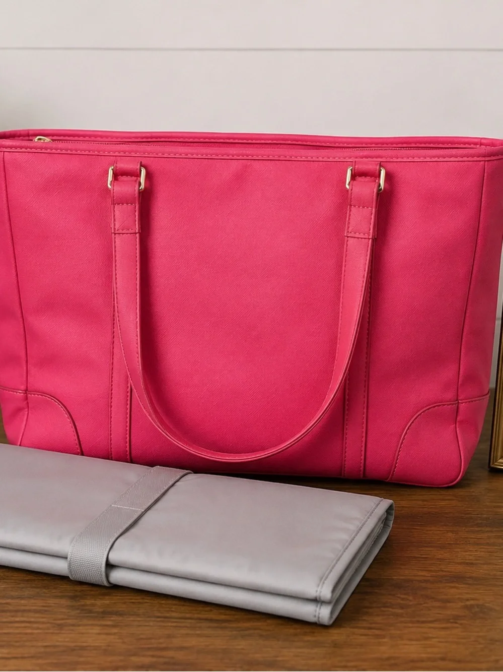 croft & barrow Hot Pink Tote Bag with Gold Hardware